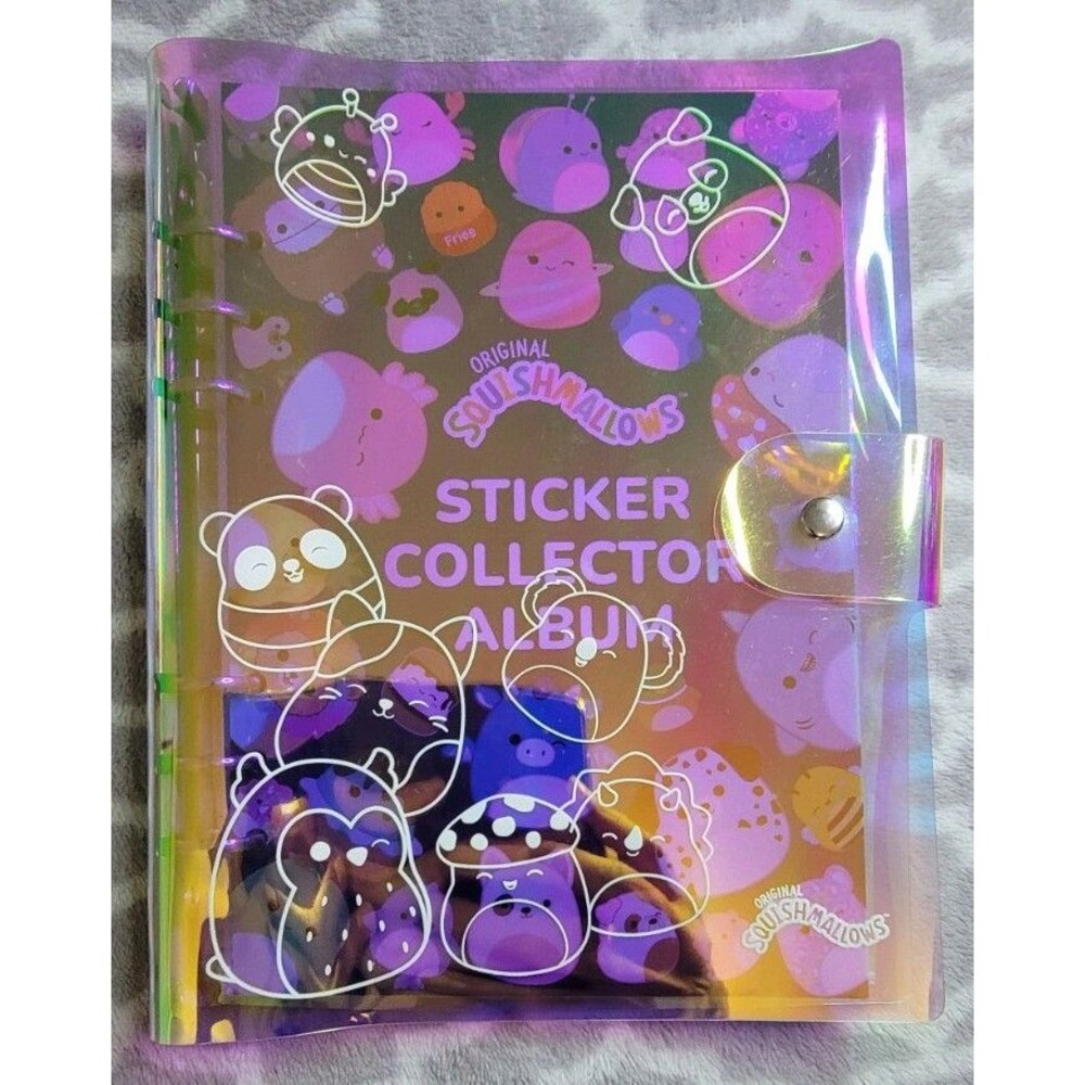 Original Squishmallow Sticker Collector Album Pink Shiny Refractor Binder Cover